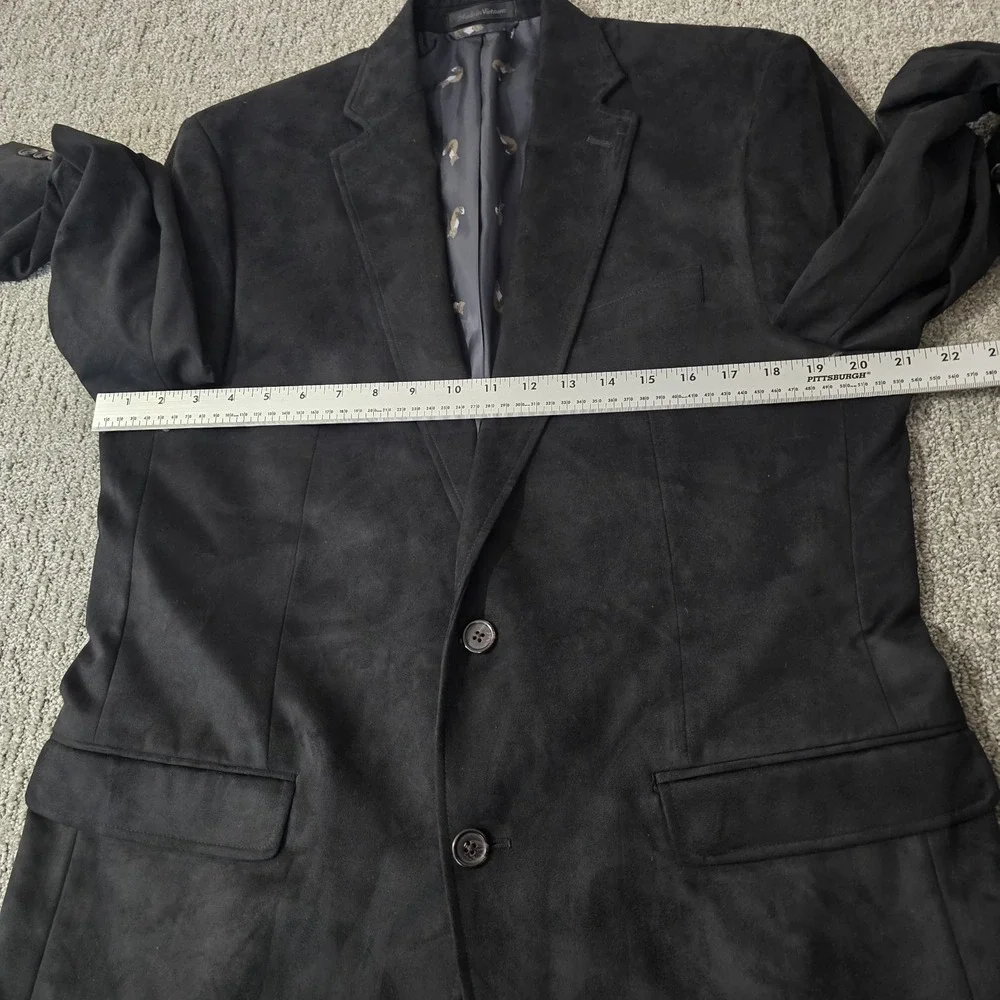 Lauren Ralph Lauren Men's Black Faux Suede Sport Coat Blazer 40L Two Button Clas